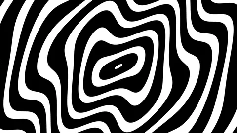 Concentric Warp Curves BW Psychedelic Abstract Motion Background Loop 1 Stock Footage 76914437