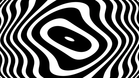 Concentric Warp Curves Rotating BW Psychedelic Abstract Motion Background Loop 2 Stock Footage 77000506