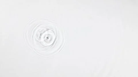 Concentric Water Drop Ripple on White Surface Stock Footage 345130418