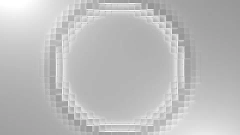 A concentric wave of white cubes spreads over the surface. Seamless loop. Stock Footage 139135344