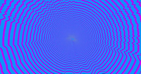 Concentric wavy circular lines abstract symbol, - optical, visual illusion Stock Footage 186511625
