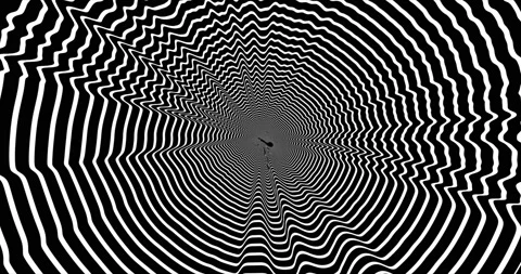 Concentric wavy circular lines abstract symbo. Hypnosis Visualization Concept Stock Footage 191514454