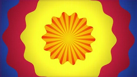 Concentric wavy flower sunburst seamless loop motion background Stock Footage 345394091