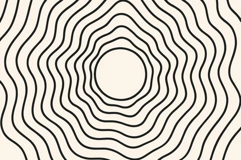 Concentric wavy lines forming an abstract organic pattern Stock Illustration