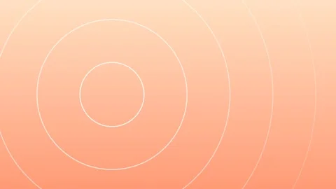 Concentric white circles on peach orange gradient background. 2d animation Stock Footage 341549845