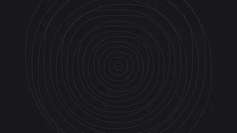 Concentric white dashed rings arranged in a symmetrical pattern on dark Vidéo 336262583