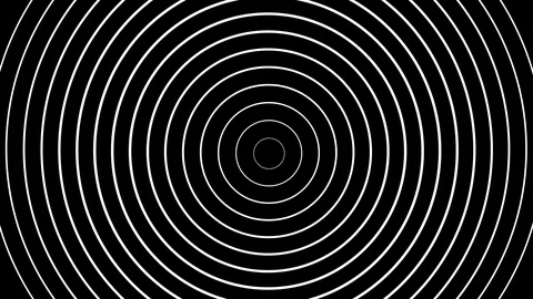 Concentric white rings moving on black background Stock Footage 88678239