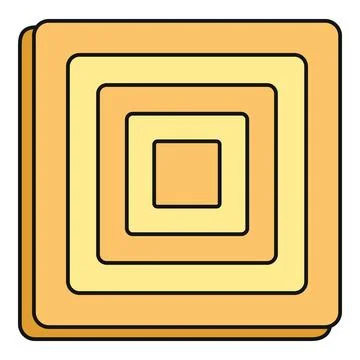 Concentric yellow orange squared pattern forming optical illusion Stock Illustration