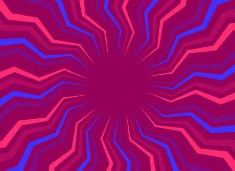 Concentric zigzag lines radiate from a central point, creating a dynamic pa.. Stock Illustration