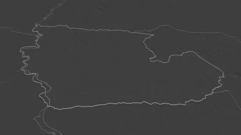 Concepcin, Paraguay. Bilevel elevation map with surface waters イラスト素材