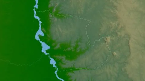 Concepcin, Paraguay. Colored shader data with lakes and rivers 스톡 일러스트