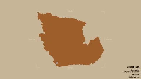 Concepcion - Paraguay. Bounding box. Pattern Illustrazione stock