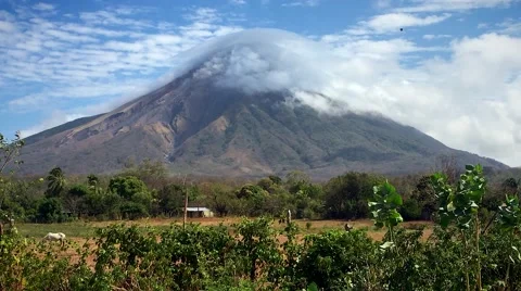 Concepcion volcano, largest of two that form island of Ometepe, Nicaragua. Stock Footage 67389846