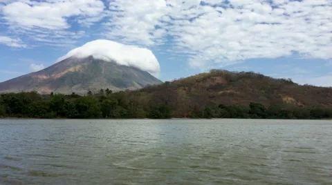 Concepcion volcano, largest of two that form island of Ometepe, Nicaragua. Stock Footage 67390072