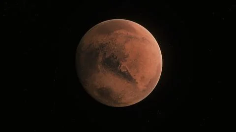 Concept 102-P1 View of the 3D Rendering Realistic Planet Mars Stock Illustration