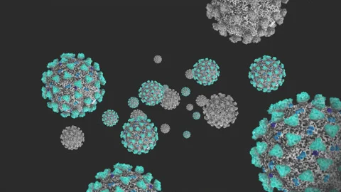 Concept 11-V1 3D Animation of Coronavirus (COVID-19) known as (SARS-CoV-2) Video stock 131596285