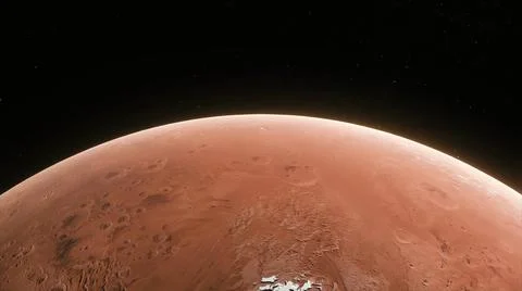 Concept 118-P1 View of the 3D Rendering Realistic Planet Mars Stock Illustration
