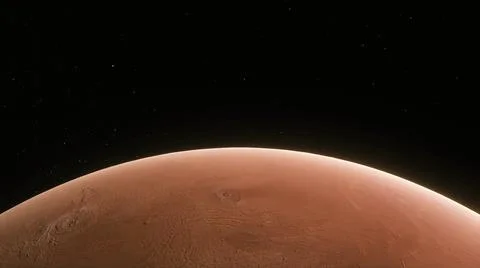 Concept 125-P1 View of the 3D Rendering Realistic Planet Mars Stock Illustration