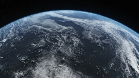 Concept 16-U1 View of the Realistic Planet Earth Oceans from Space Video stock 139258403