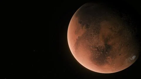 Concept 27-P1 View of the 3D Rendering Realistic Planet Mars Stock Illustration