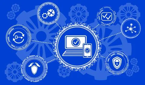 Concept of 2fa Stock Illustration
