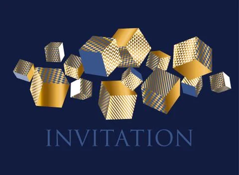 Concept 3d illusion geometric cubes composition for surface design and web. V Illustrazione stock