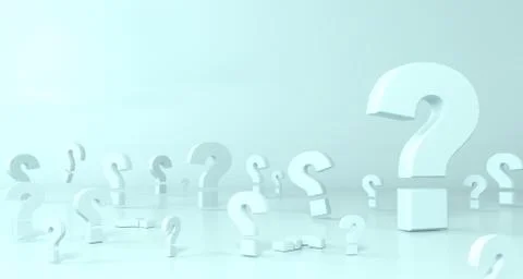 Concept 3d many question marks Stock Illustration