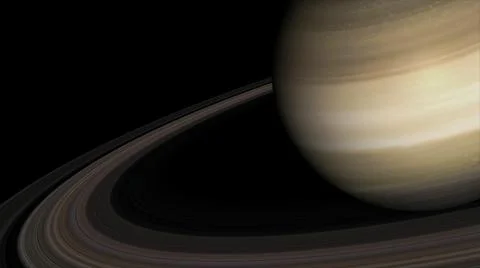 Concept 4-P1 View of the Realistic Planet Saturn from Space Stock Illustration