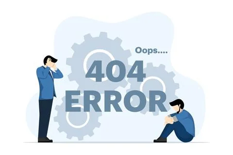 Concept of 404 Error Page or File not found. website maintenance error. Stock Illustration