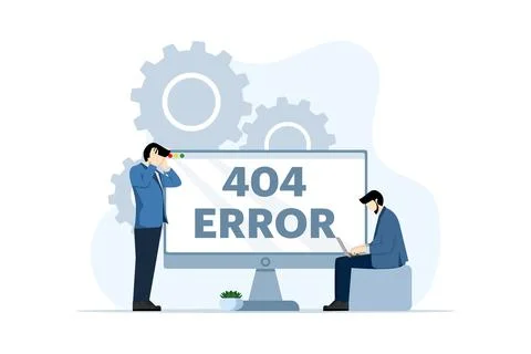 Concept of 404 Error Page or File not found. website maintenance error. Stock-Illustration