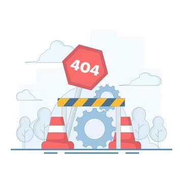 Concept of 404 error page, page not found, landing page does not exist. Stock Illustration