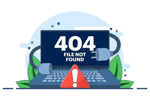 Concept of 404 error, System error, Broken page, Page not found. Stock Illustration