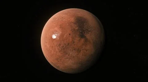 Concept 48-P1 View of the 3D Rendering Realistic Planet Mars Stock Illustration