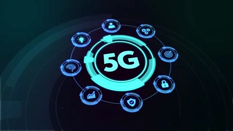 The concept of 5G network, high-speed mobile Internet, new generation network Video stock 161342058