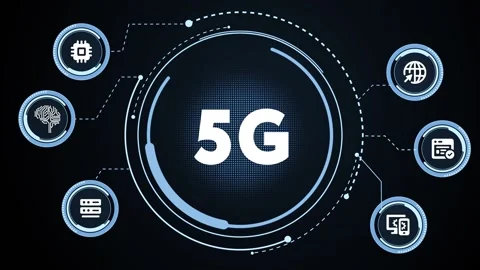 The concept of 5G network, high-speed mobile Internet, new generation network Stock Footage 165967298
