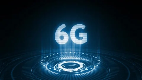 The concept of 6G network, high-speed mobile Internet, new generation network Vídeo Stock 140513983
