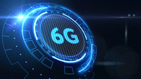 The concept of 6G network, high-speed mobile Internet, new generation netwo.. Stock Footage 233832221