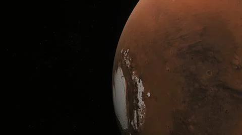 Concept 75-P1 View of the 3D Rendering Realistic Planet Mars Stock Illustration