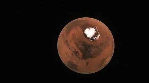 Concept 97-P1 View of the 3D Rendering Realistic Planet Mars Stock Illustration