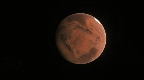 Concept 99-P1 View of the 3D Rendering Realistic Planet Mars Stock Illustration