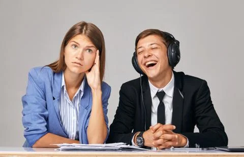 Concept about problems at work. About when business partners do not hear each Stock Photos