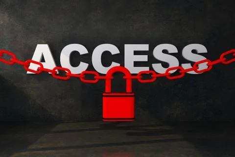 Concept access under lock with chain Stock Illustration