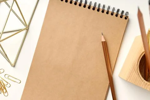 Concept of accessories for office or study, space for text Stock Photos