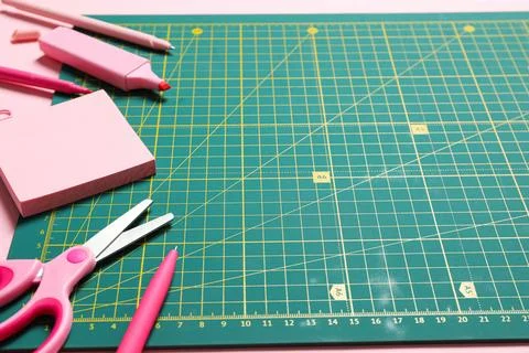 The concept of accessories for patchwork, mat cutting Stock Photos