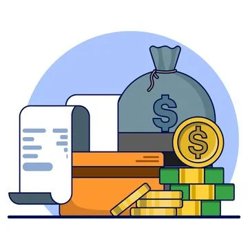 Concept of account mutation or financial activity. Banking design elements. イラスト素材
