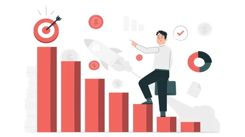 Concept of achieving goals Stock Footage 309324461