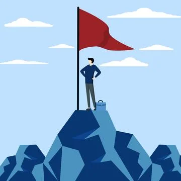 Concept of achieving the highest position or goal Stock Illustration
