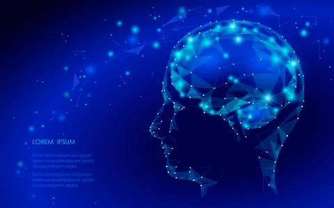Concept of Active Human Brain with Binary Code Stream. Human Brain Covered with イラスト素材