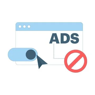 Concept Ad blocking technology for safe browsing Stock Illustration
