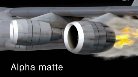Concept aerial accident. engine on fire. Plane crash. Alpha channel. Vídeos de archivo 57410661